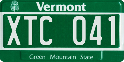 VT license plate XTC041