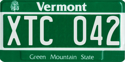 VT license plate XTC042