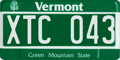 VT license plate XTC043