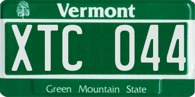 VT license plate XTC044