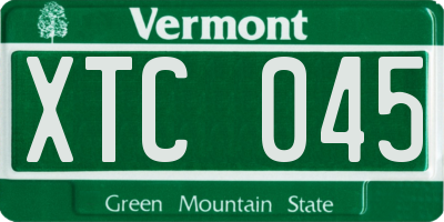 VT license plate XTC045