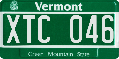 VT license plate XTC046