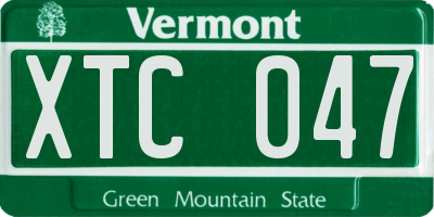 VT license plate XTC047