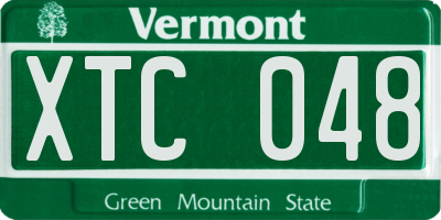 VT license plate XTC048