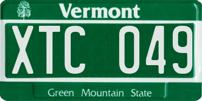 VT license plate XTC049