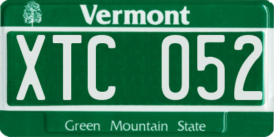 VT license plate XTC052