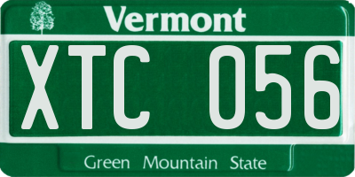 VT license plate XTC056