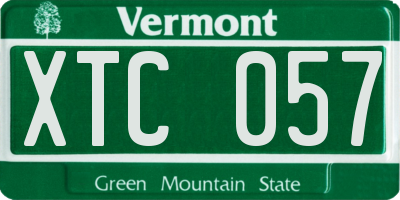 VT license plate XTC057
