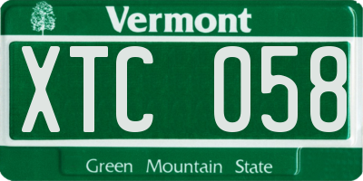 VT license plate XTC058