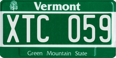 VT license plate XTC059