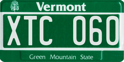 VT license plate XTC060