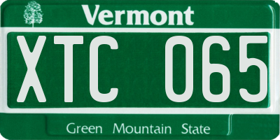 VT license plate XTC065