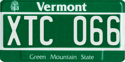 VT license plate XTC066