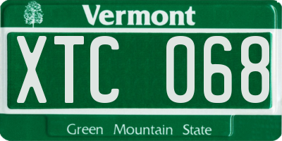 VT license plate XTC068