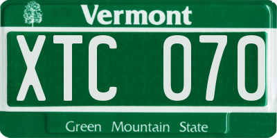 VT license plate XTC070