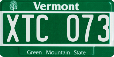 VT license plate XTC073