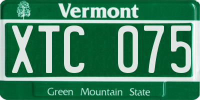 VT license plate XTC075