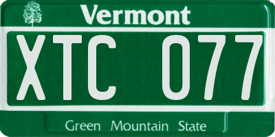 VT license plate XTC077