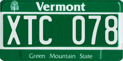 VT license plate XTC078