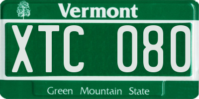 VT license plate XTC080