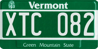 VT license plate XTC082