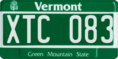 VT license plate XTC083