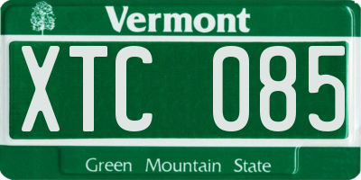 VT license plate XTC085
