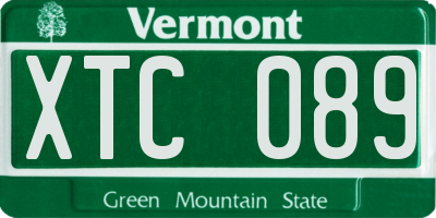 VT license plate XTC089