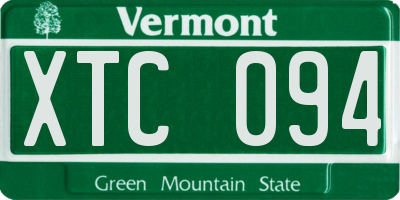 VT license plate XTC094