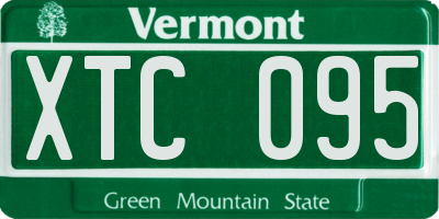VT license plate XTC095