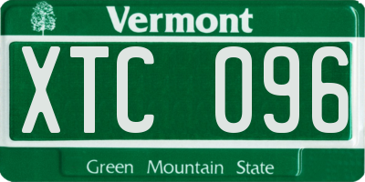 VT license plate XTC096