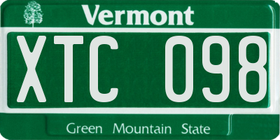 VT license plate XTC098