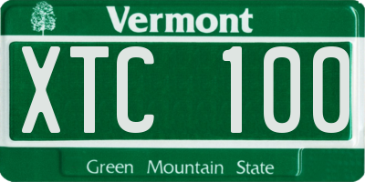 VT license plate XTC100