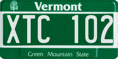 VT license plate XTC102