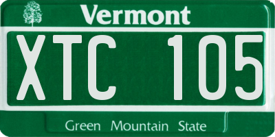 VT license plate XTC105