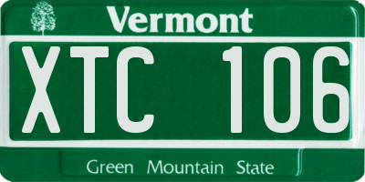 VT license plate XTC106
