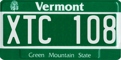 VT license plate XTC108