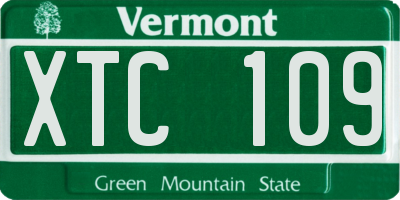 VT license plate XTC109