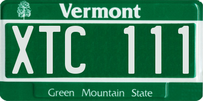 VT license plate XTC111
