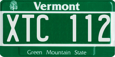 VT license plate XTC112