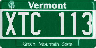 VT license plate XTC113