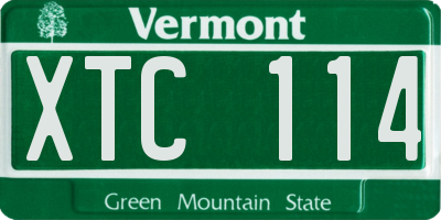 VT license plate XTC114