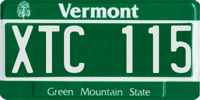 VT license plate XTC115