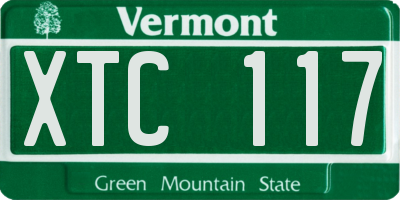 VT license plate XTC117