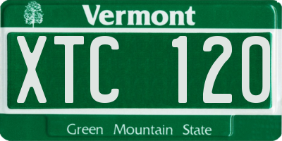 VT license plate XTC120