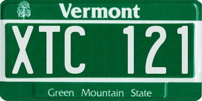 VT license plate XTC121