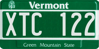 VT license plate XTC122