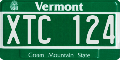 VT license plate XTC124