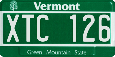 VT license plate XTC126