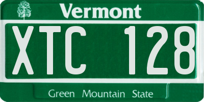 VT license plate XTC128